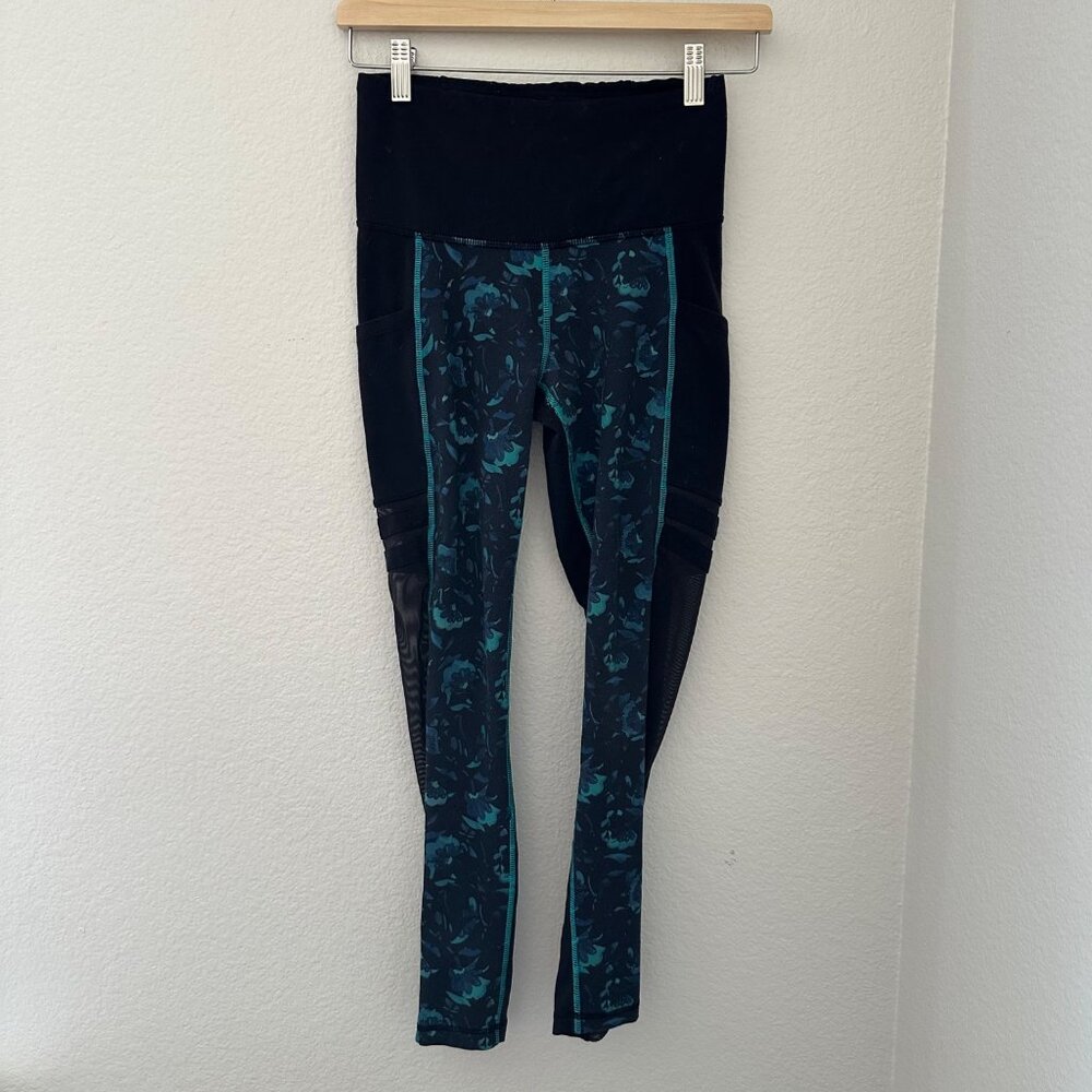 The North Face Flash Dry Mesh Pockets Leggings Green Sz M